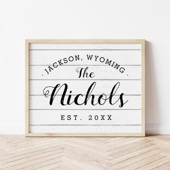 Farmhouse Faux Shiplap Family Monogram Sign by stateoftheheart at Zazzle