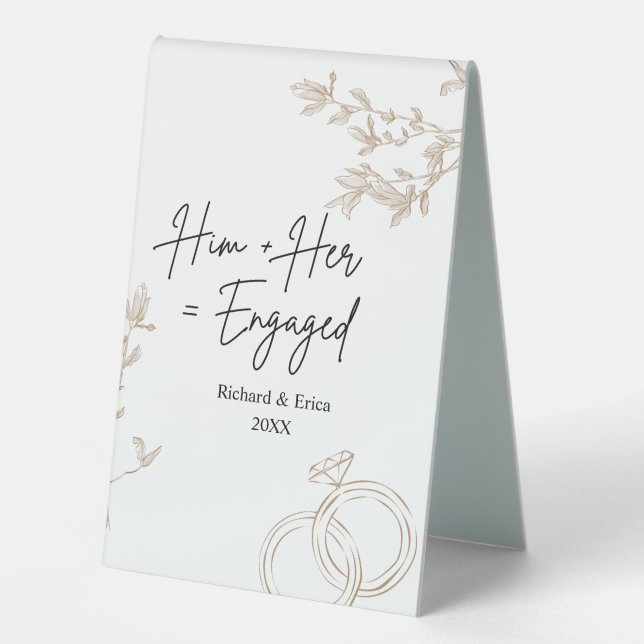 Farmhouse Fields Engagement Announcement Fans Table Tent (Front)