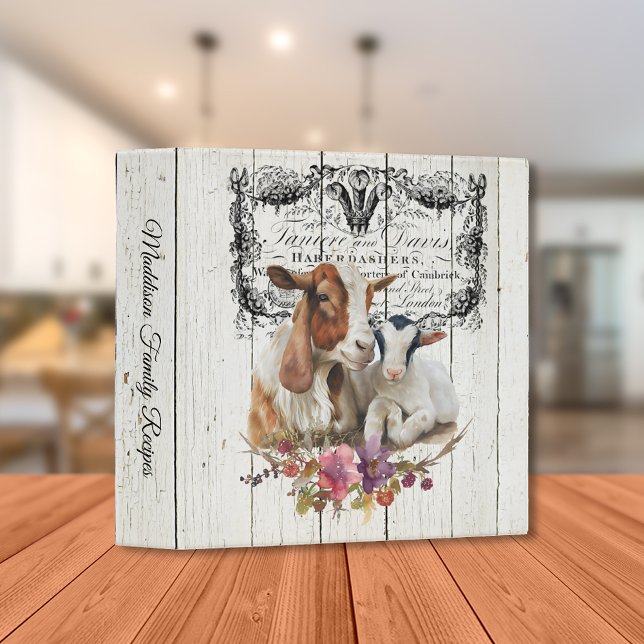 Farmhouse Floral Boer Goats 3 Ring Binder (Creator Uploaded)