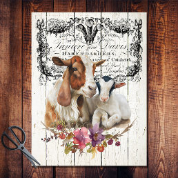 Farmhouse Floral Boer Goats Tissue Paper