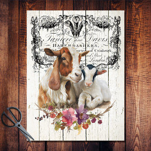 Farmhouse Floral Boer Goats Tissue Paper