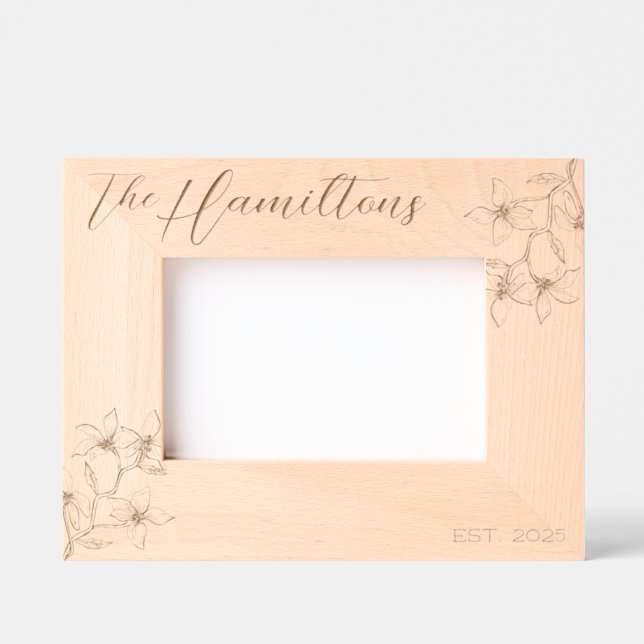 Farmhouse Floral Custom Established Engraved Frames (Front)