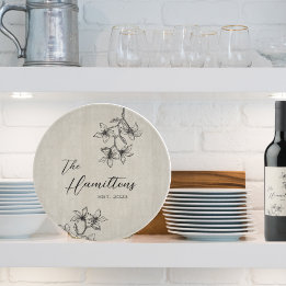 Farmhouse Floral Custom Established Year Cutting Board