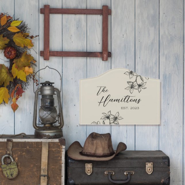 Farmhouse Floral Custom Established Year  Door Sign (Creator Uploaded)