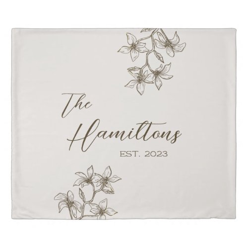 Farmhouse Floral Custom Monogram Off White