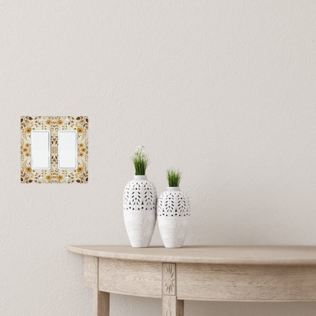 Farmhouse Floral Double Rocker Light Switch Cover (Creator Uploaded)