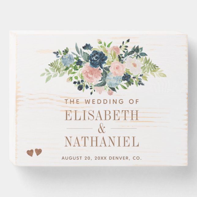 Farmhouse floral garden wedding welcome sign (Front Horizontal)