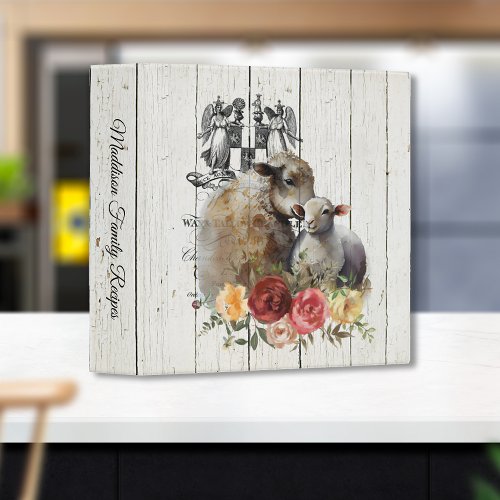 Farmhouse Floral Merino Sheep 3 Ring Binder