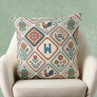 Farmhouse Folk Sage Green and Orange Monogram