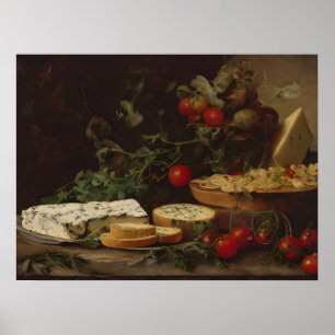 Farmhouse food table - still life painting poster