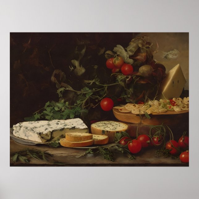 Farmhouse food table - still life painting  poster (Front)