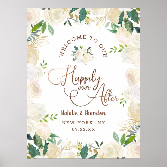 Farmhouse Fresh Happily Ever After Reception Sign (Front)