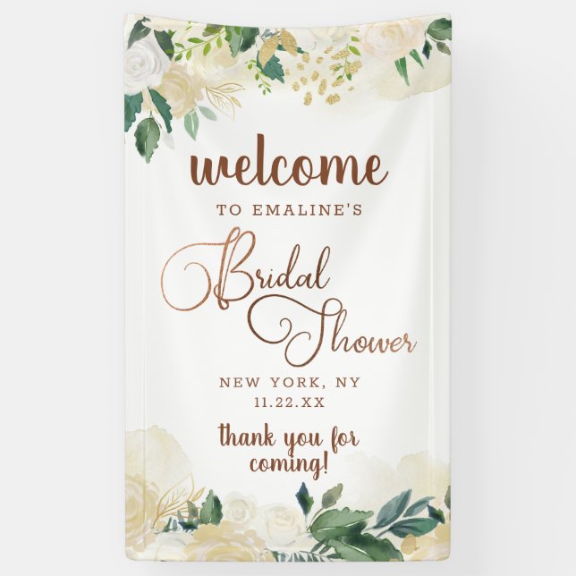 Farmhouse Fresh Rustic Chic Bridal Shower Welcome Banner (Vertical)