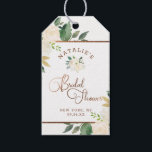 Farmhouse Fresh Rustic Country Bridal Shower Gift Tags<br><div class="desc">Farmhouse Fresh Rustic Country Floral Watercolor Lush Flower Design with greenery, Vines, Leaves, Foliage, and copper foil accents. Subtle soft colors of ivory, white, blush pink, and butter yellow. A cottage chic look perfect for a spring, summer, or fall wedding at your homestead, farm, or barn venue. A classic shabby...</div>