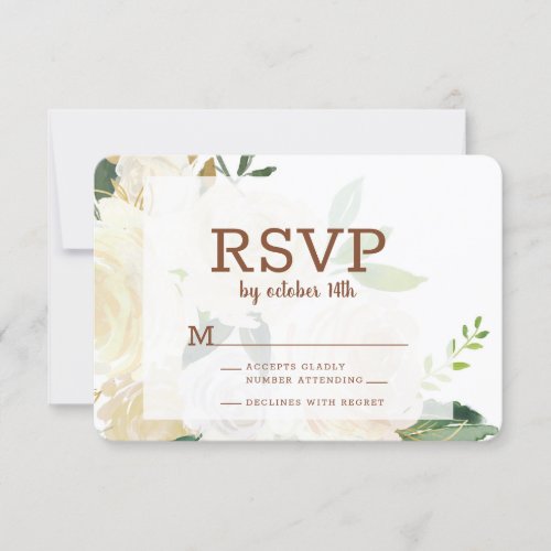 Farmhouse Fresh Rustic Country Floral Watercolor RSVP Card