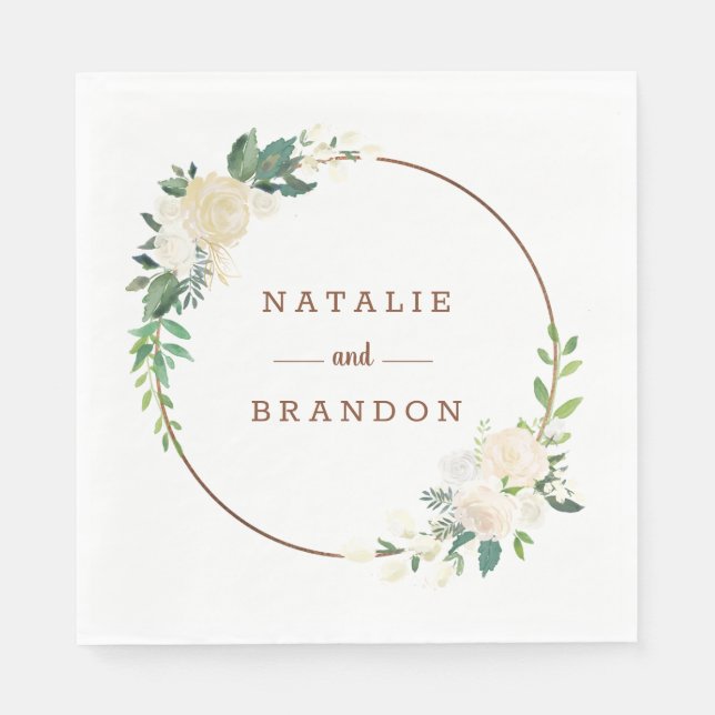 Farmhouse Fresh Rustic Country Monogram Dinner Napkins (Front)