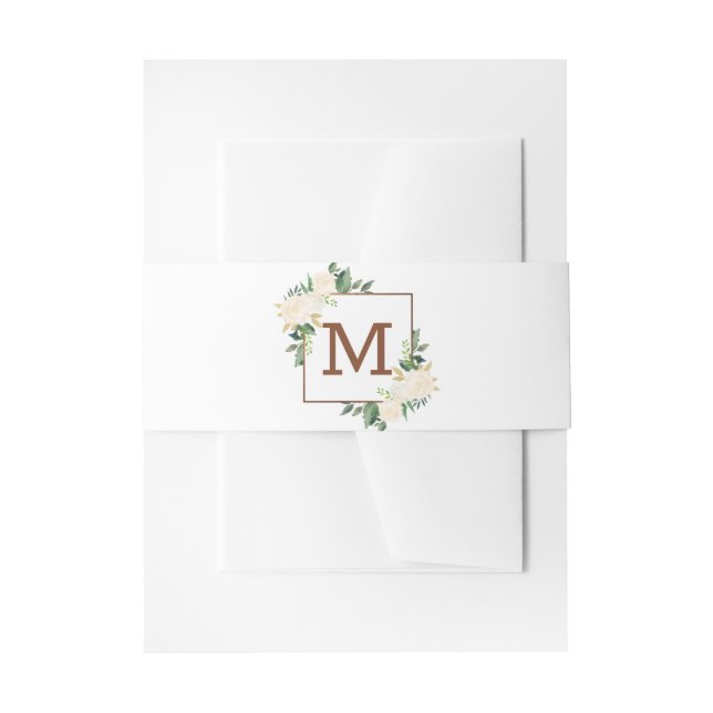 Farmhouse Fresh Rustic Country Monogram Wedding Invitation Belly Band (Front Example)