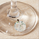 Farmhouse Fresh Rustic Country Mother of the Bride Wine Charm<br><div class="desc">Farmhouse Fresh Rustic Country Floral Watercolor Lush Flower Design with greenery, Vines, Leaves, Foliage, and copper foil accents. Subtle soft colors of ivory, white, blush pink, and butter yellow. A cottage chic look perfect for a spring, summer, or fall wedding at your homestead, farm, or barn venue. A classic shabby...</div>