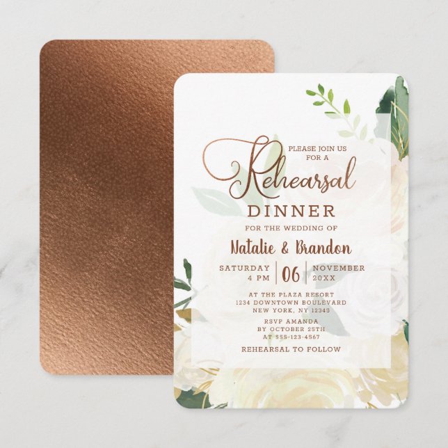 Farmhouse Fresh Rustic Country Rehearsal Dinner Invitation (Front/Back)