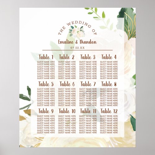 Farmhouse Fresh Rustic Country Table Seating Chart
