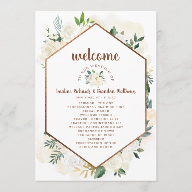 Farmhouse Fresh Rustic Country Wedding Ceremony Program (Front)