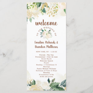 Farmhouse Fresh Rustic Country Wedding Ceremony Program