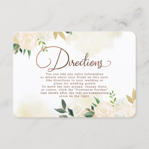 Farmhouse Fresh Rustic Country Wedding Directions Enclosure Card