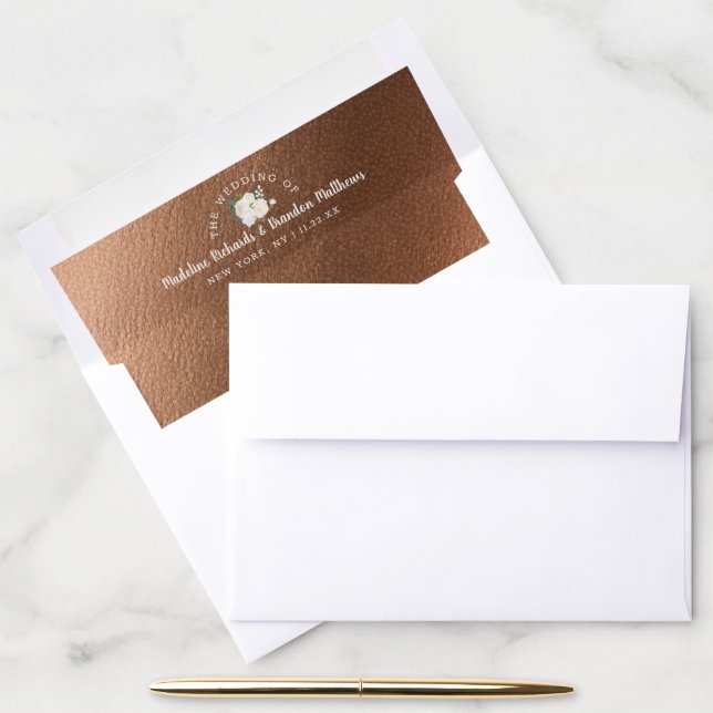 Farmhouse Fresh Rustic Country Wedding Monogram Envelope Liner (Desk)