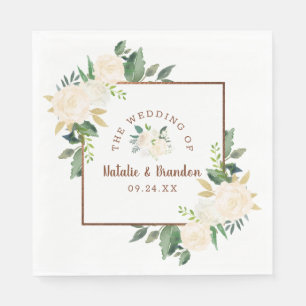 Farmhouse Fresh Rustic Country Wedding Monogram Napkins