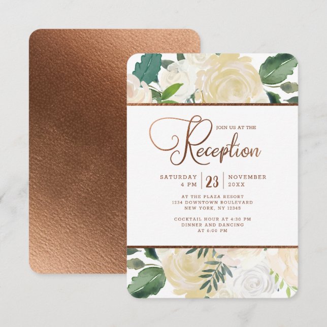 Farmhouse Fresh Rustic Country Wedding Reception Invitation (Front/Back)