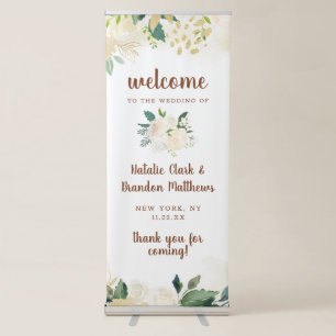 Farmhouse Fresh Rustic Country Wedding Welcome Retractable Banner