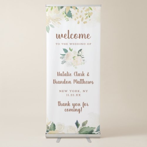 Farmhouse Fresh Rustic Country Wedding Welcome Retractable Banner