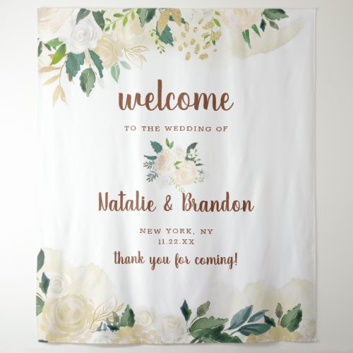 Farmhouse Fresh Rustic Country Wedding Welcome Tapestry