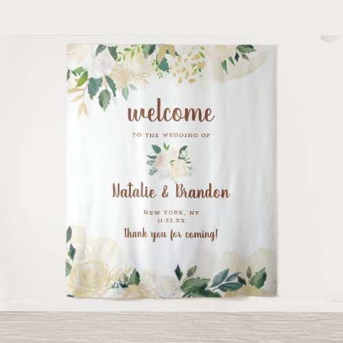 Farmhouse Fresh Rustic Country Wedding Welcome Tapestry