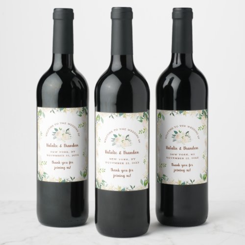 Farmhouse Fresh Rustic Country Wedding Welcome Wine Label