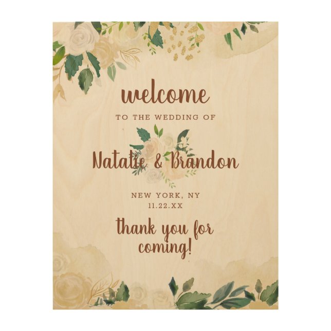 Farmhouse Fresh Rustic Country Wood Welcome Sign (Front)