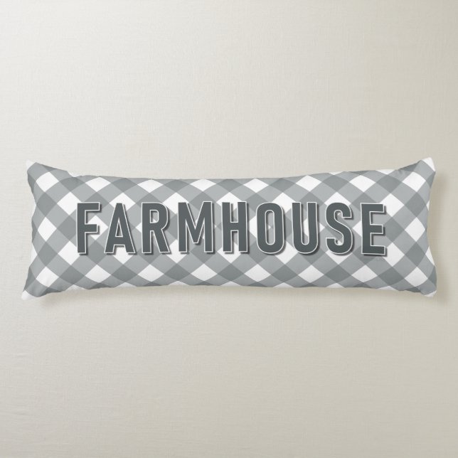 FARMHOUSE GINGHAM BODY PILLOW (Front)