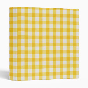 Farmhouse Gingham Golden Yellow nursery 3 Ring Binder