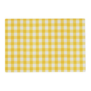 Farmhouse Gingham Golden Yellow nursery Placemat