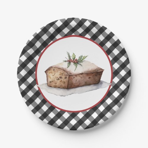 Farmhouse Gingham Holiday Bakery Paper Plate