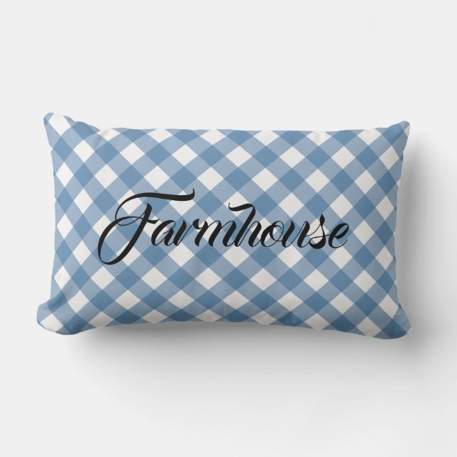 FARMHOUSE GINGHAM LUMBAR PILLOW (Front)