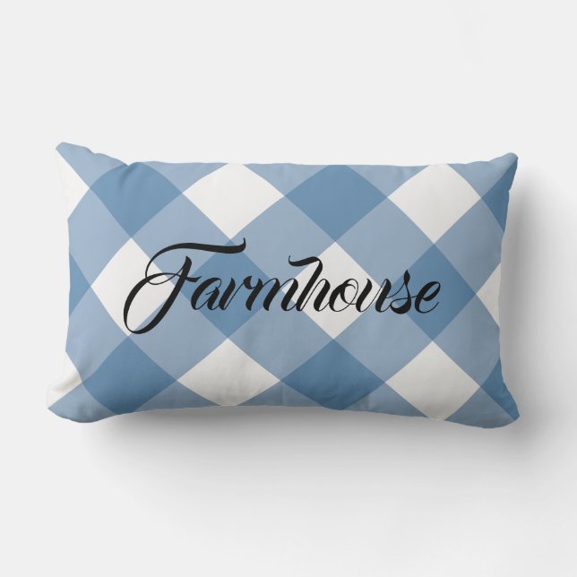FARMHOUSE GINGHAM LUMBAR PILLOW (Front)