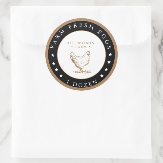 Farmhouse Gold Stars Egg Carton Sticker (Bag)