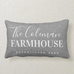 Farmhouse Gray Family Monogram Throw Pillow