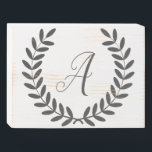 Farmhouse Gray Laurels & Distressed Wood Wooden Box Sign<br><div class="desc">Farmhouse is forever! This timeless little wooden box is printed with a country gray laurels design. Personalized the monogram script letter for a special touch.</div>