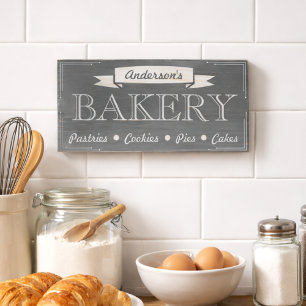 Farmhouse Gray & White Signature Bakery Wooden Box Sign