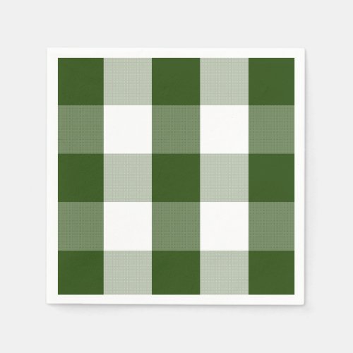 Farmhouse Green white buffalo check napkins