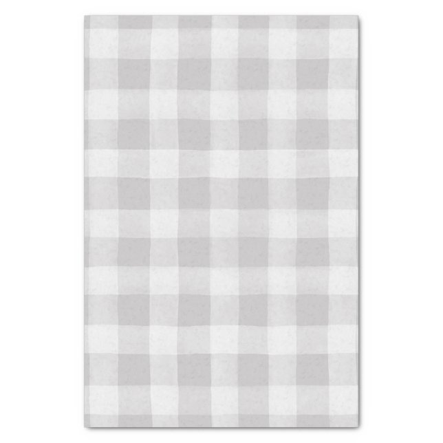 Farmhouse Grey & White Buffalo Plaid Tissue Paper (Vertical)