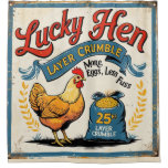 FARMHOUSE HEN CHICKEN FEED REPRODUCTION SHOWER CURTAIN