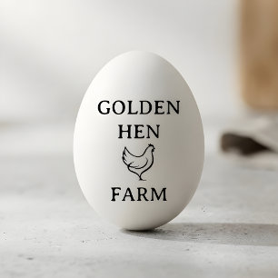 - Farmhouse Hen Custom Egg Rubber Stamp